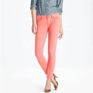 J. Crew Women's Vibrant Coral Skinny Jeans